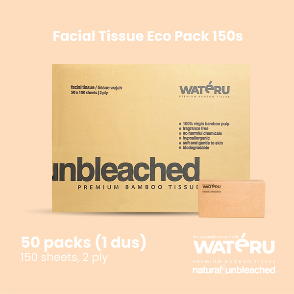 Wateru Facial Tissue Eco Pack 150s (50 packs)