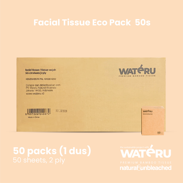 Wateru Facial Box Tissue F50s (50 packs)