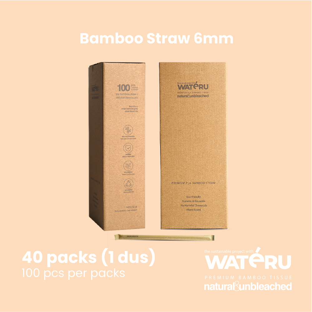 Wateru Bamboo Straw 6mm (40 packs)