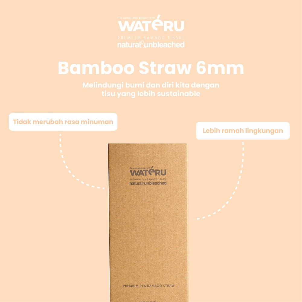 Wateru Bamboo Straw 6mm (40 packs)