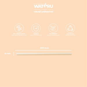 Wateru Bamboo Straw 6mm (40 packs)
