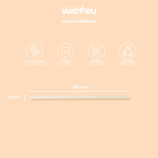 Wateru Bamboo Straw 6mm (40 packs)