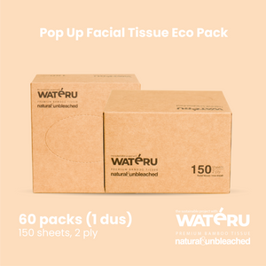 Wateru Pop Up Facial Tissue Eco Pack (60 packs)
