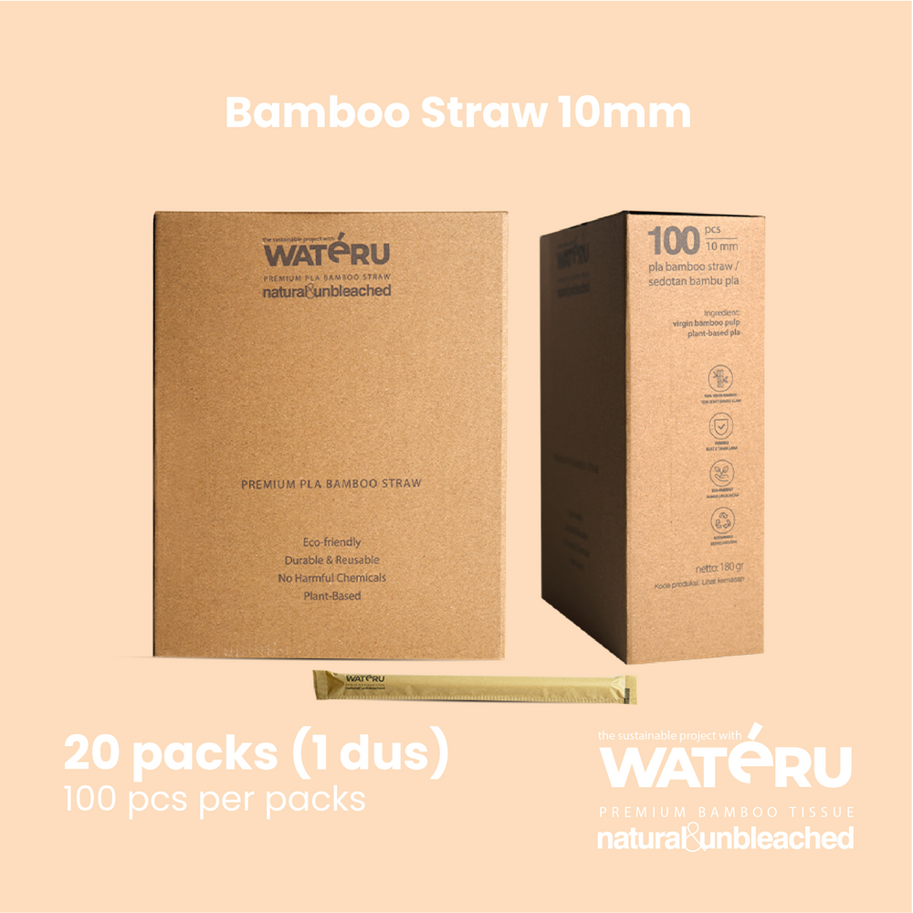 Wateru Bamboo Straw 10mm (20 packs)