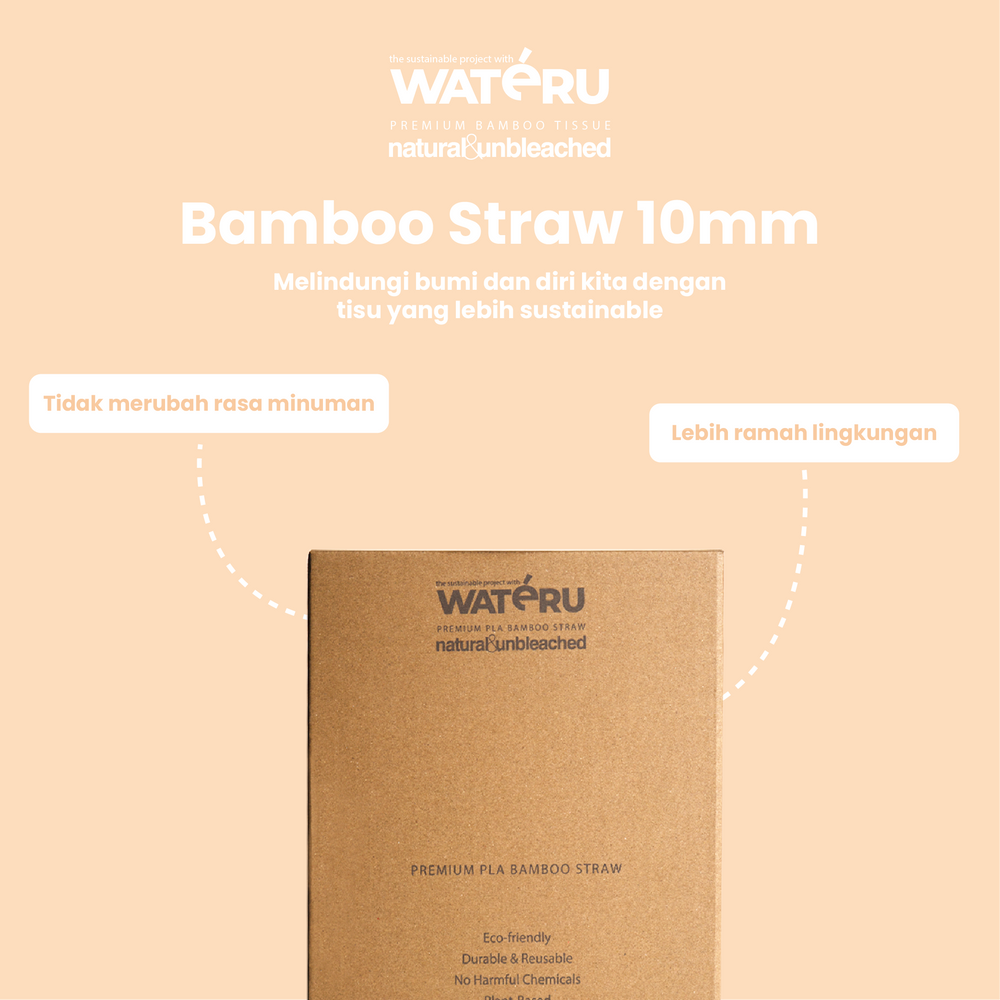 Wateru Bamboo Straw 10mm (20 packs)