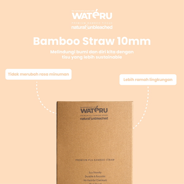 Wateru Bamboo Straw 10mm (20 packs)