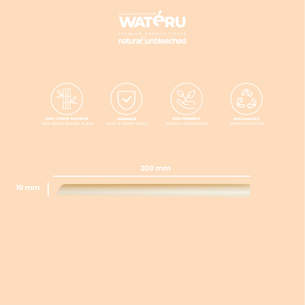 Wateru Bamboo Straw 10mm (20 packs)