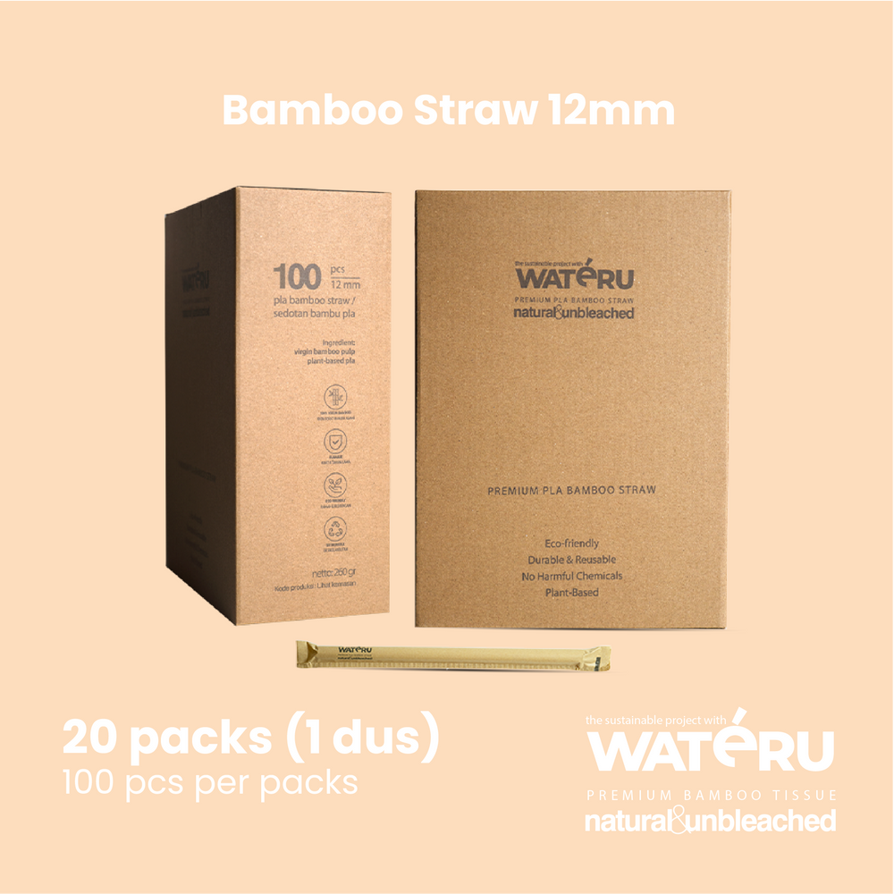 Wateru Bamboo Straw 12mm (20 packs)