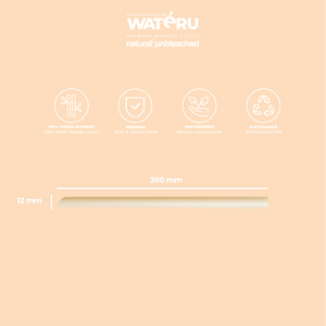 Wateru Bamboo Straw 12mm (20 packs)
