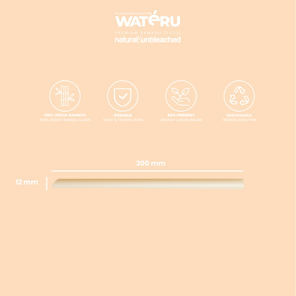 Wateru Bamboo Straw 12mm (20 packs)