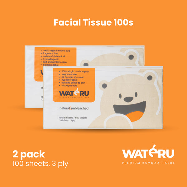 Wateru Facial Tissue 100s (2 packs)