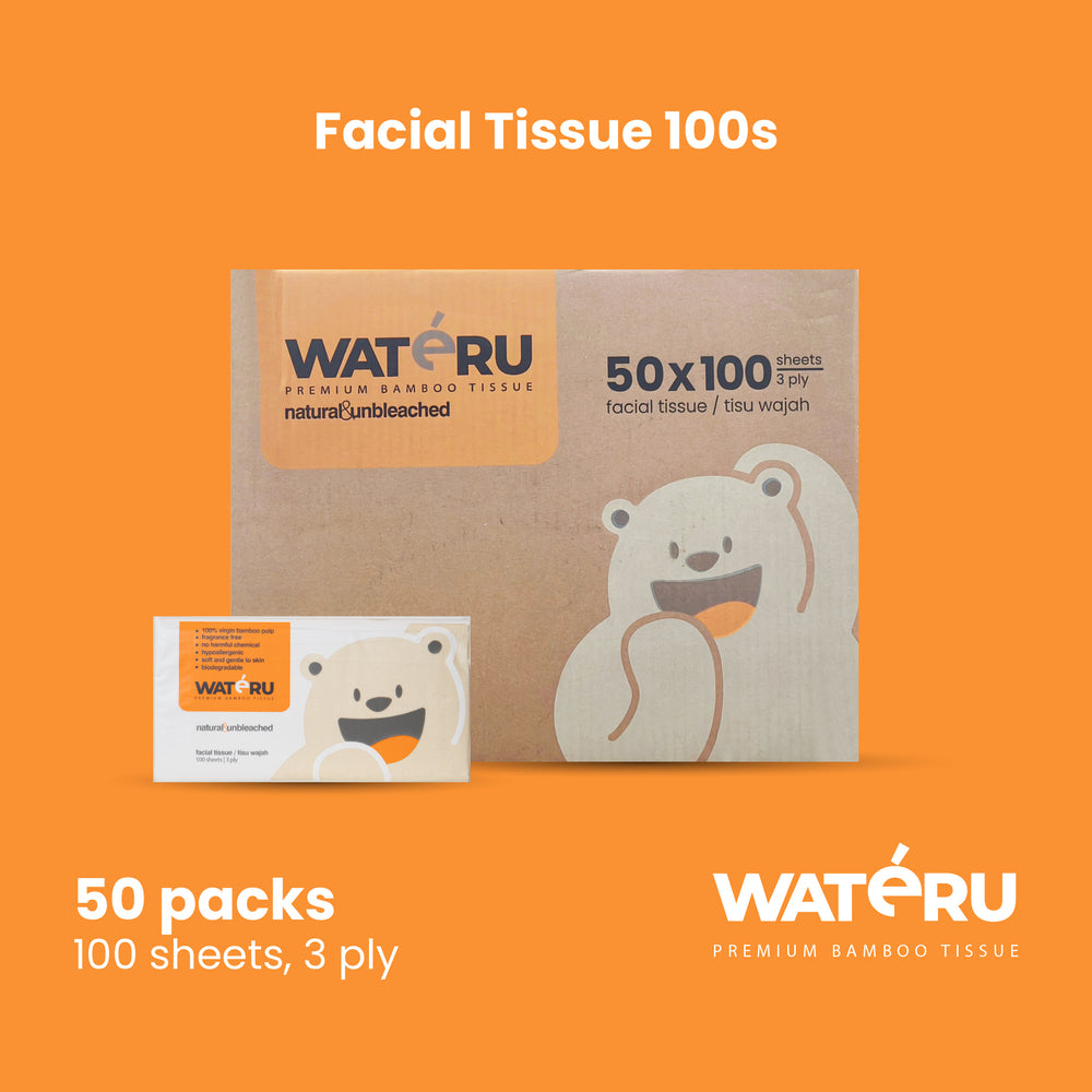 Wateru Facial Tissue 100s (50 packs)