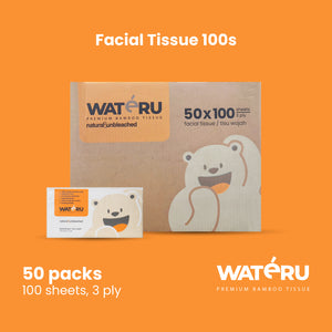 Wateru Facial Tissue 100s (50 packs)