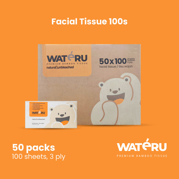 Wateru Facial Tissue 100s (50 packs)