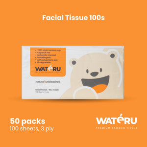 Wateru Facial Tissue 100s (50 packs)