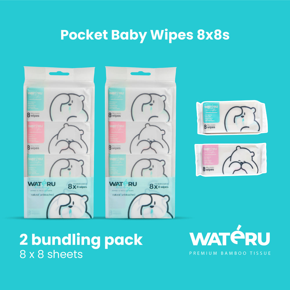 Wateru Pocket Baby Wipes (2 packs)