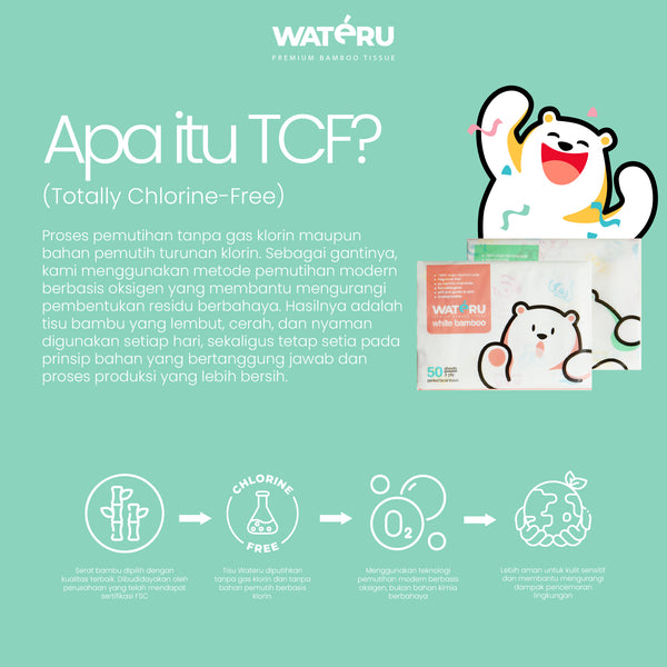 Wateru White Printed Tissue 50s (6 packs)