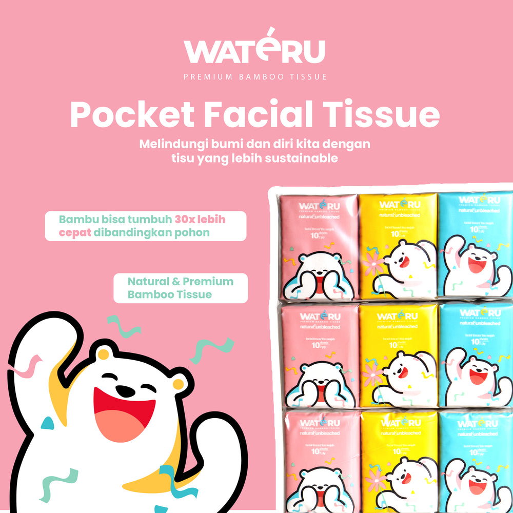 Wateru Pocket Facial Tissue (3 packs)