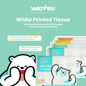 Wateru White Printed Tissue 50s (6 packs)
