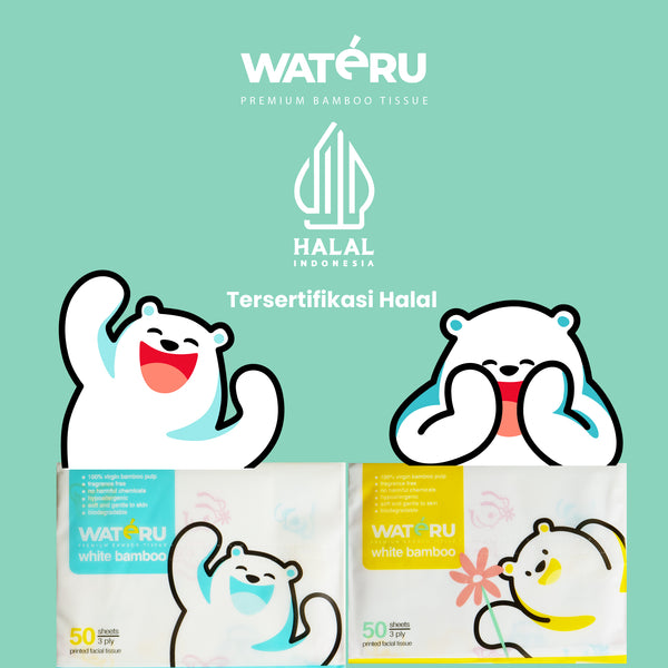 Wateru White Printed Tissue 50s (6 packs)