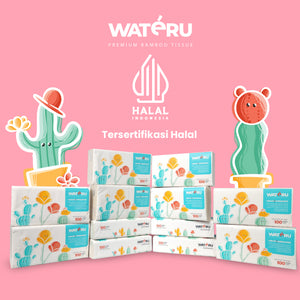 Wateru Facial Tissue 100s, 1 bundling pack, 5 x 100 sheets, 3 ply