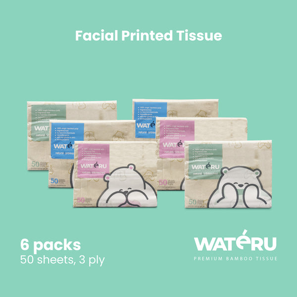 Wateru Printed Tissue 50s (6 packs)