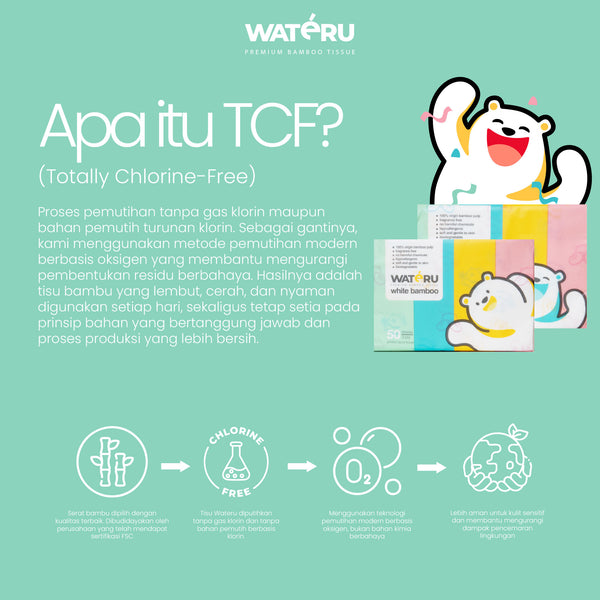 Wateru White Printed Tissue 50s (6 packs)
