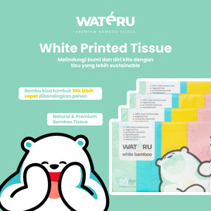 Wateru White Printed Tissue 50s (6 packs)