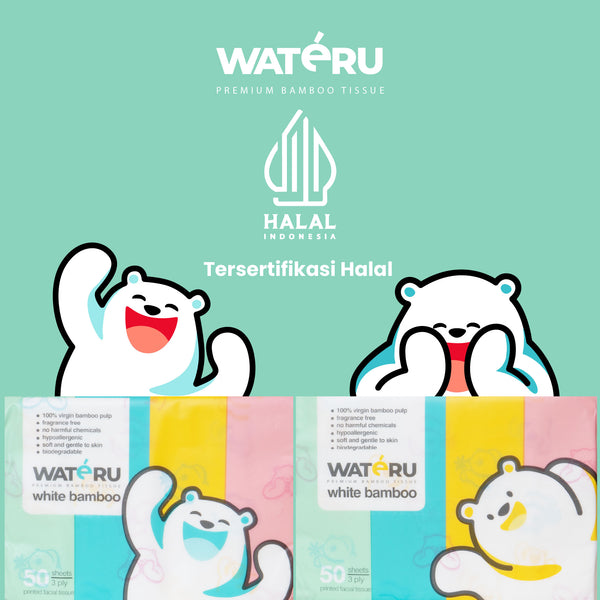 Wateru White Printed Tissue 50s (6 packs)