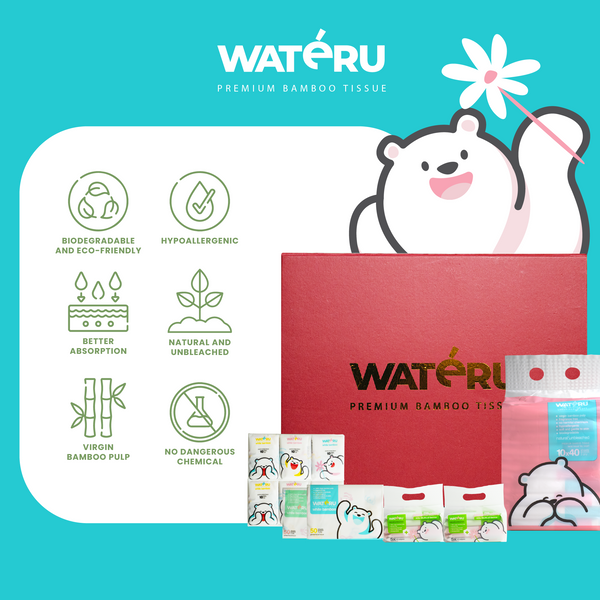 Special Giftbox 2 (2 packs Mini Antibacterial, 2 packs White Printed Pocket, 2 packs White Printed Tissue, 1 pack F40s)