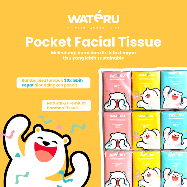 Wateru Pocket Facial Tissue (2 packs)