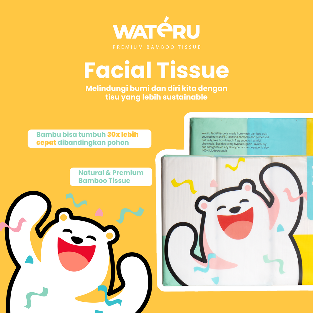 Wateru Facial Tissue 900s (2 packs)