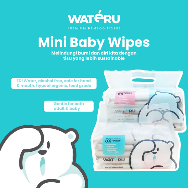 Wateru Mini Baby Wipes (2 packs)