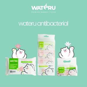 Wateru Pocket Antibacterial Wipes 8x8s (2 packs)