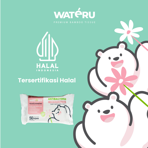 Tisu Basah Antibakteri Wateru 50 lembar (2 kemasan)