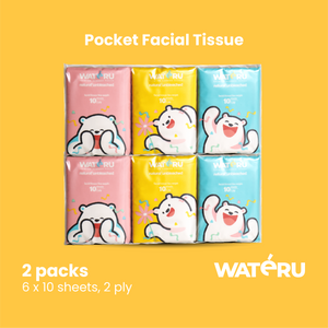 Wateru Pocket Facial Tissue (2 packs)