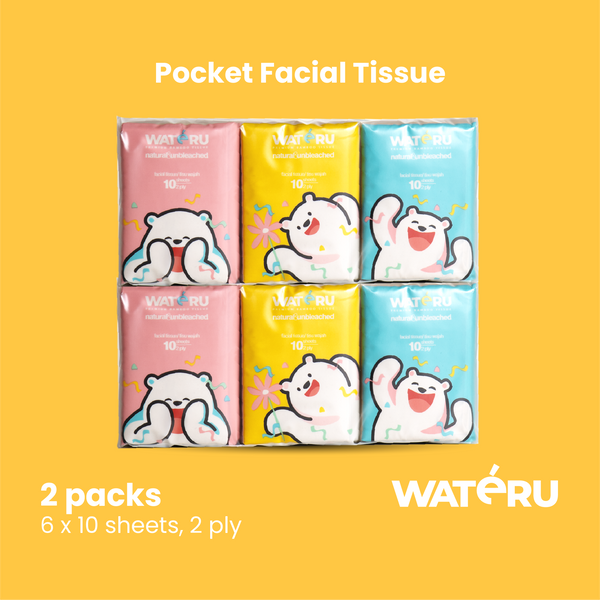 Wateru Pocket Facial Tissue (2 packs)
