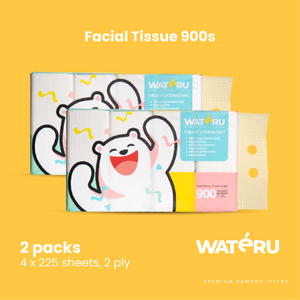 Wateru Facial Tissue 900s (2 packs)