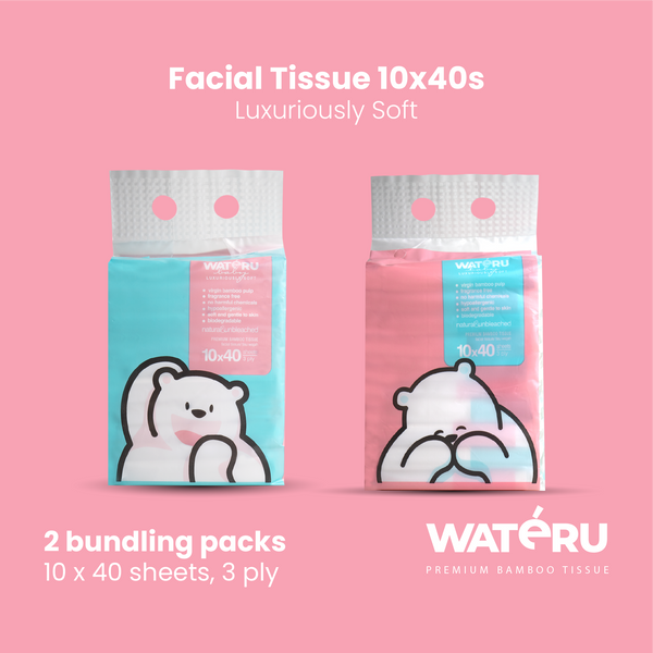 Facial Tissue 10 x 40s Luxuriously Soft (2 bundling packs)