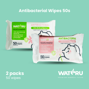 Wateru Antibacterial Wipes 50s (2 packs)