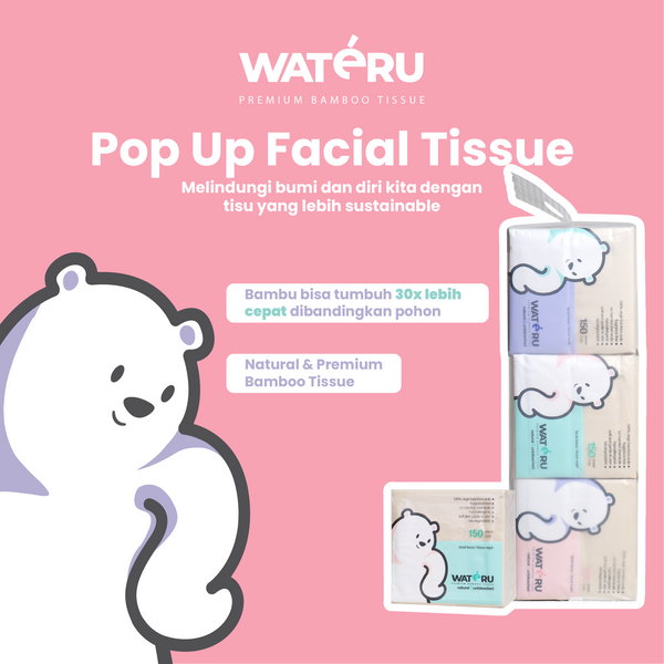 Wateru Pop Up Facial Tissue (10 bundling packs)