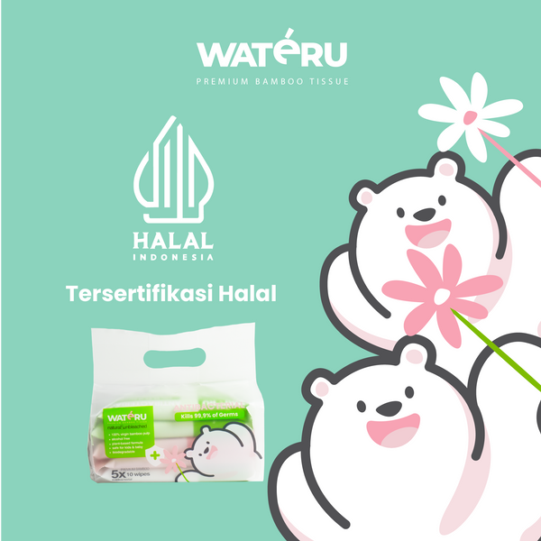 Wateru Mini Antibacterial Wipes 5x10s (24 packs)