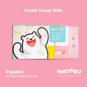 Wateru Facial Tissue 900s (8 packs)