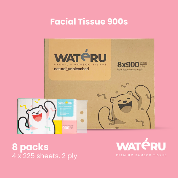 Wateru Facial Tissue 900s (8 packs)