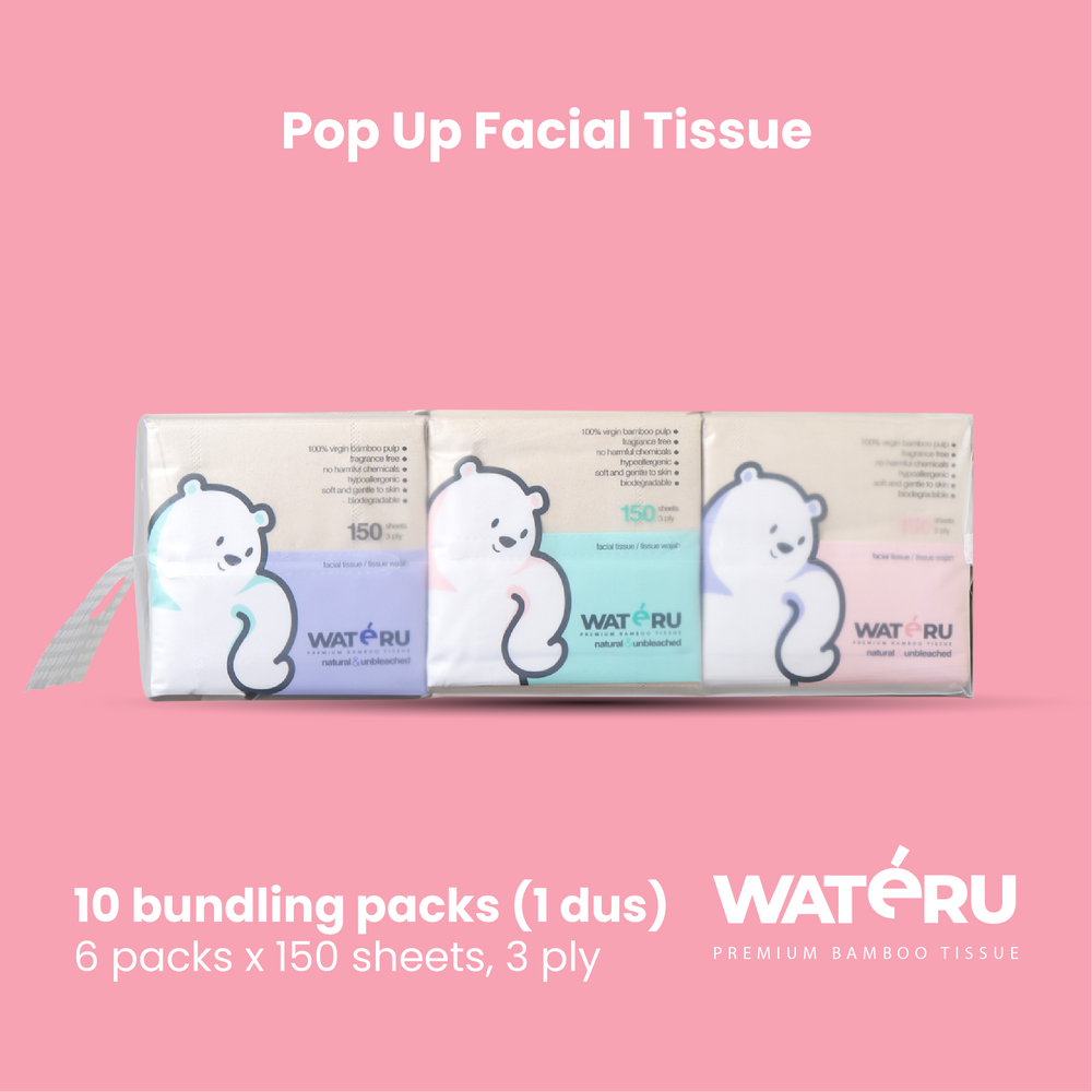 Wateru Pop Up Facial Tissue (10 bundling packs)