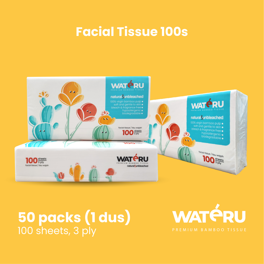 Wateru Facial Tissue 100s (50 packs)