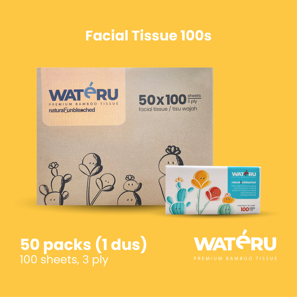 Wateru Facial Tissue 100s (50 packs)