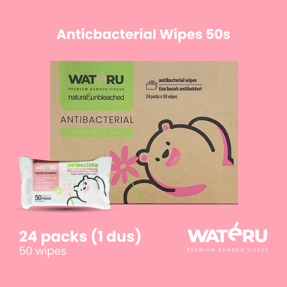 Wateru Antibacterial Wipes 50s (24 packs)