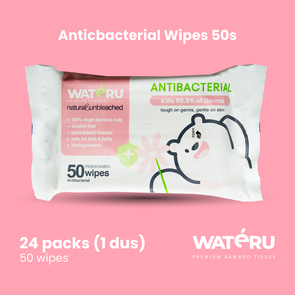 Wateru Antibacterial Wipes 50s (24 packs)