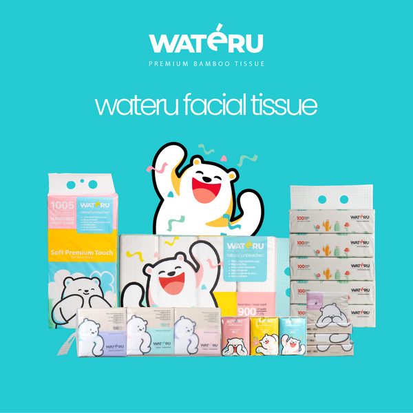 Wateru Facial Printed Tissue 50s (90 packs)